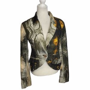 THE PEOPLE OF THE LABYRINTHS jacket earth tones abstract‎ corduroy coat S
